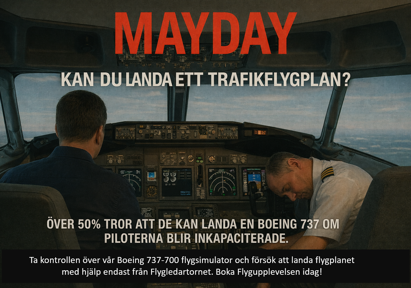 I ett av våra flygsimulatorevent skall du nödlanda en Boeing 737