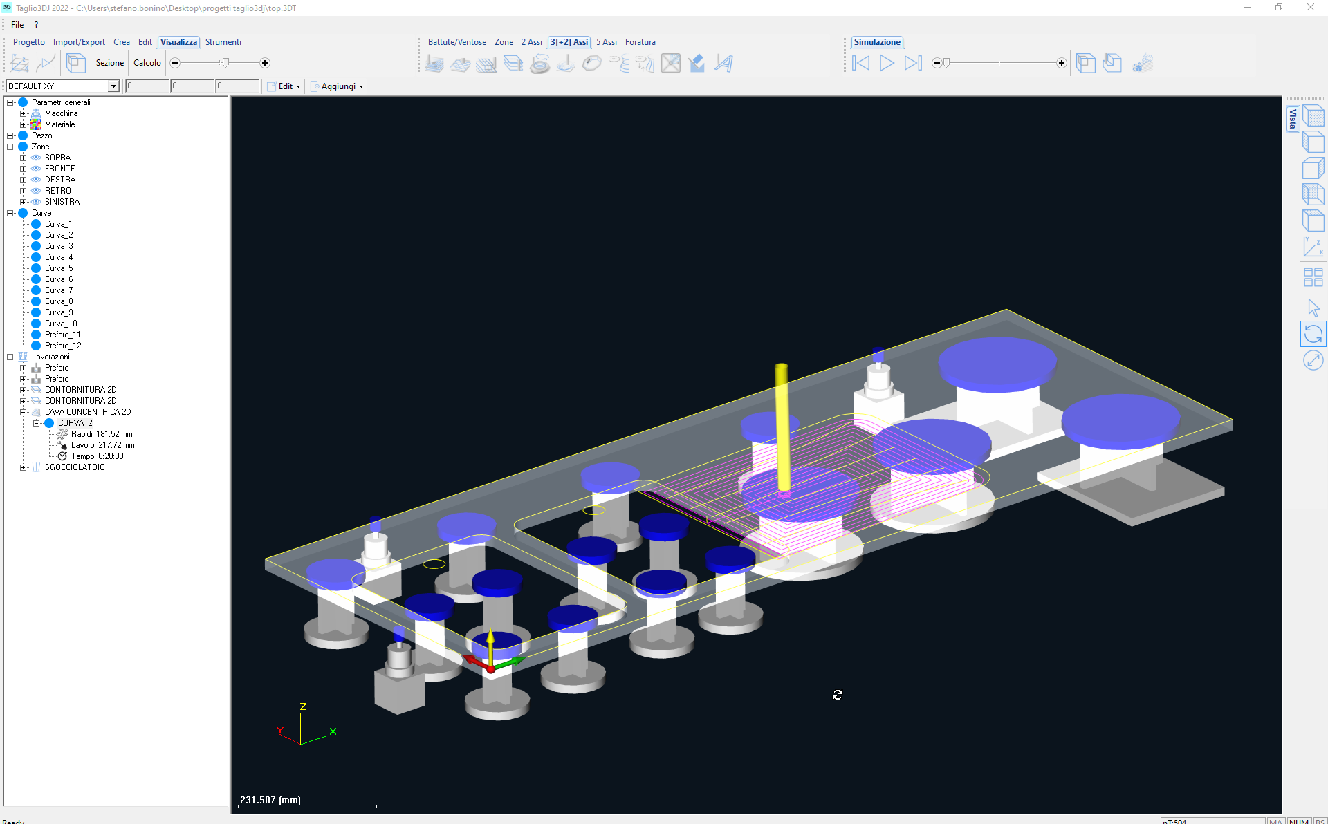 Taglio 3DJ — fresatura CNC 3D piano di lavoro marmo e pietra