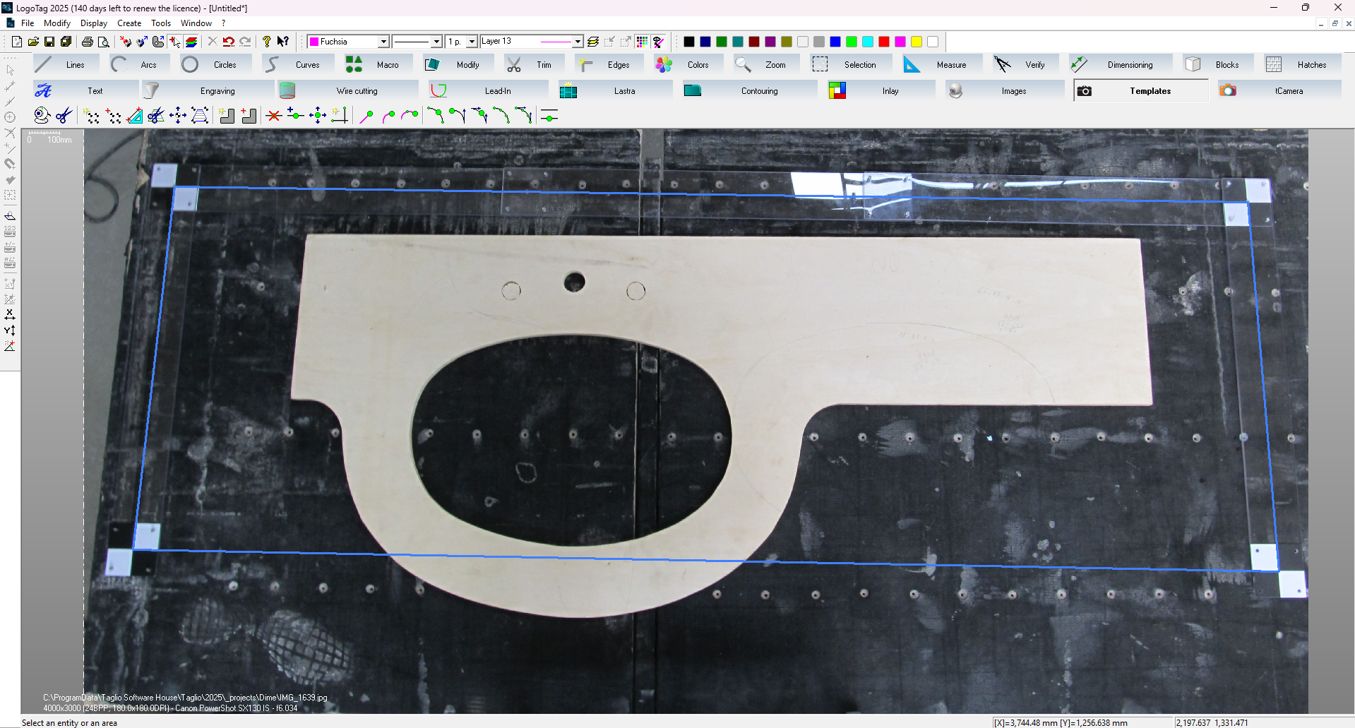 Dime CNC stone software — sink cutout template machining dark marble