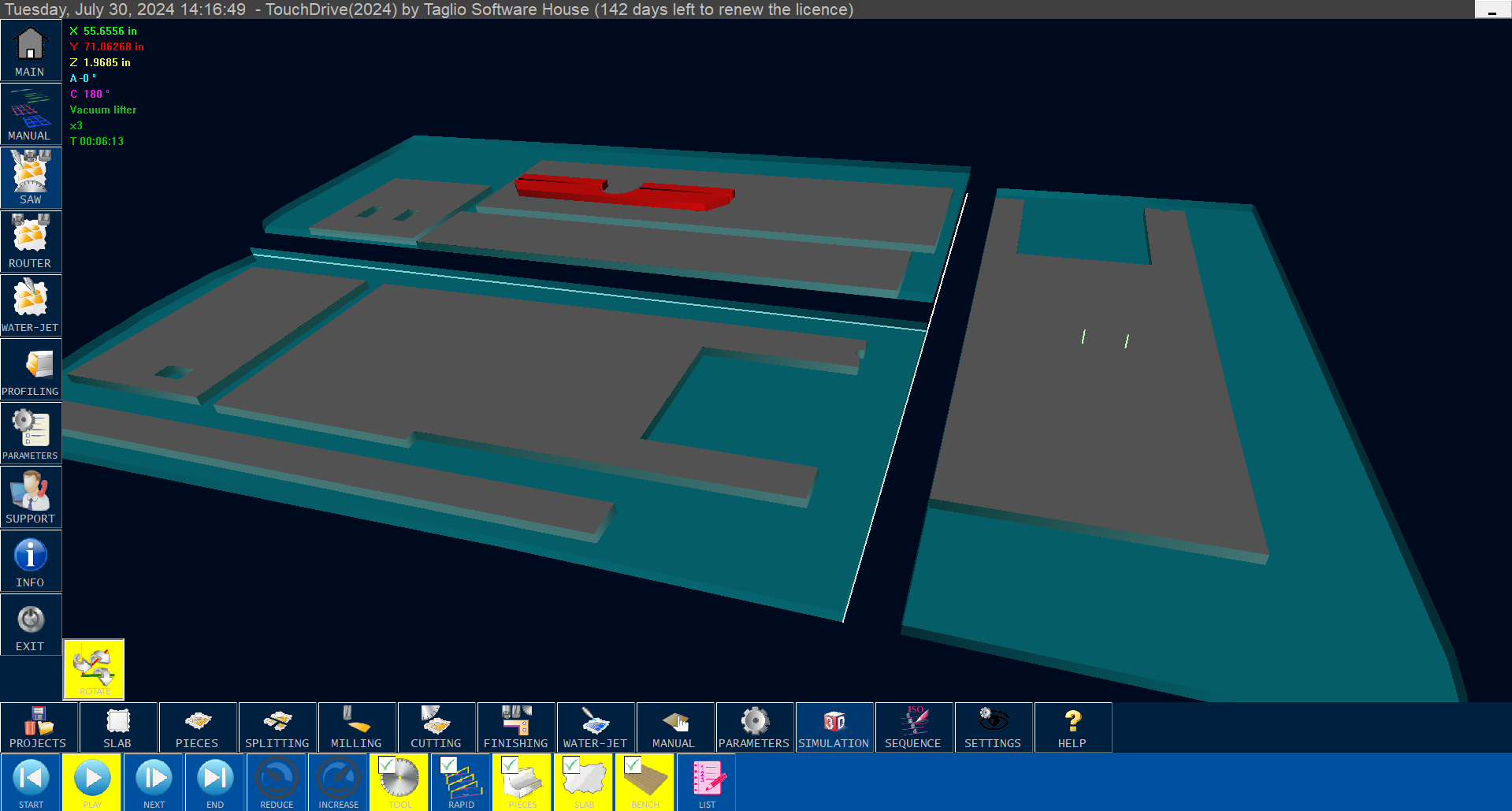 Touch Drive — simulazione 3D percorso utensile CNC