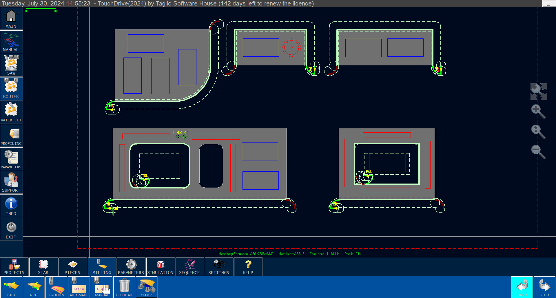 Touch Drive — interfaccia CAM CNC per lavorazione pietra