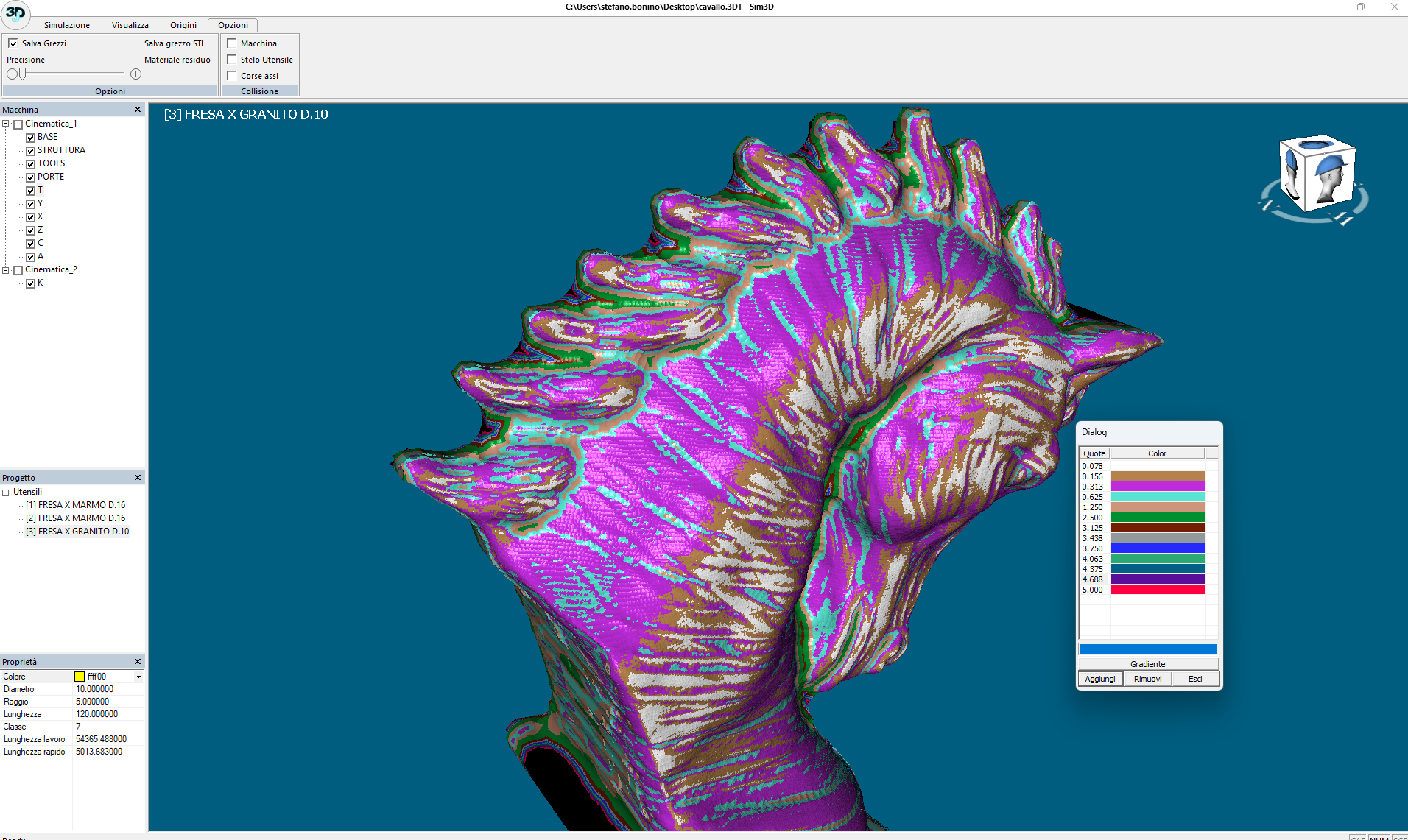 Sim 3D — simulazione CNC 3D lavorazione complessa