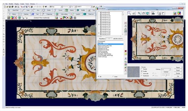 Intarsio software — marble mosaic inlay design for stone CNC machining