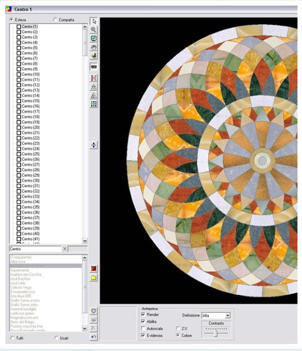Intarsio — mosaico colorato CNC su marmo e pietra