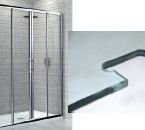 GlassCam software — glass shower door panel CNC cutting with routing path