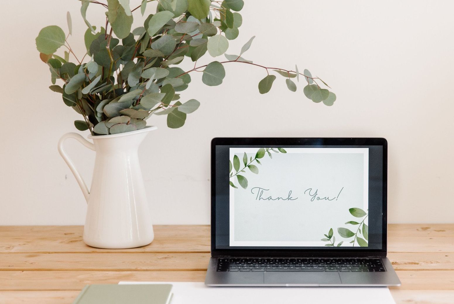 Message on laptop screen