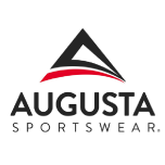 Logo for Augusta Sportswear featuring a stylized black and red triangle above the brand name in black text.