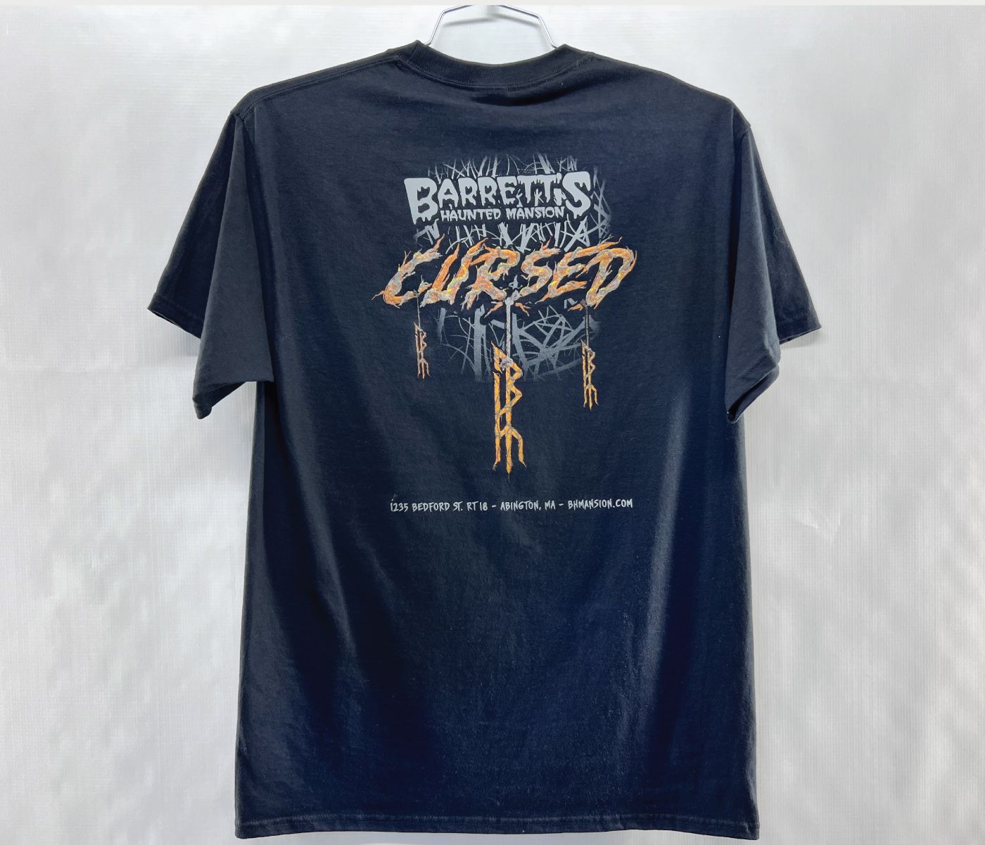 Black t-shirt with custom silk screened 
