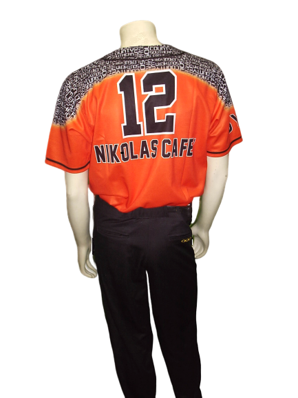 Custom orange team jersey with number 12 and