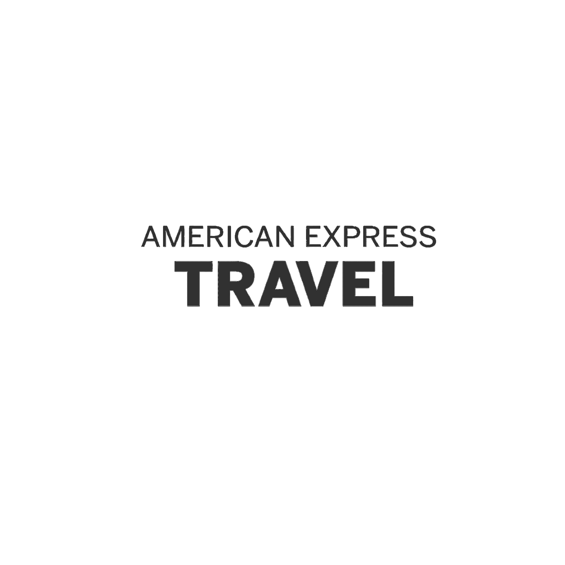 The logo for american express travel is black and white.
