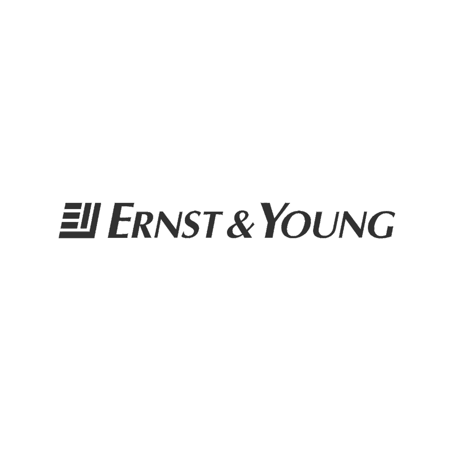 The logo for ernst & young is on a white background.