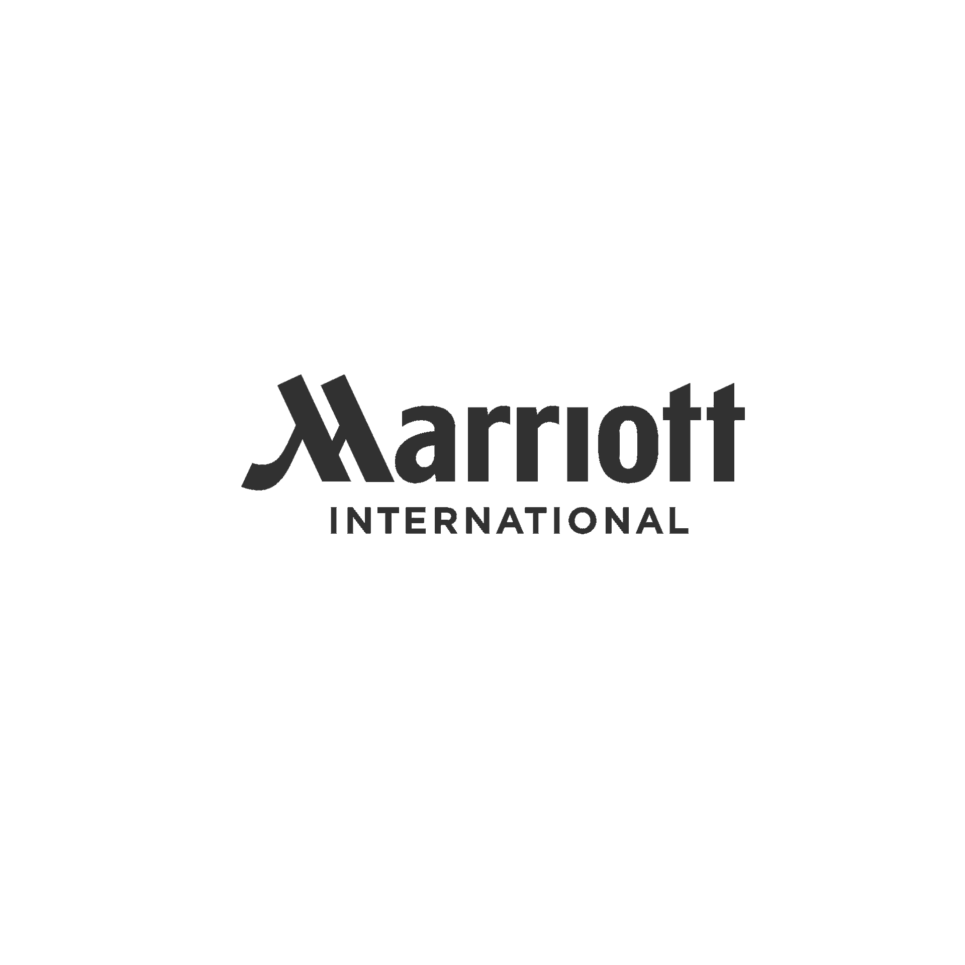 The marriott international logo is black and white on a white background.