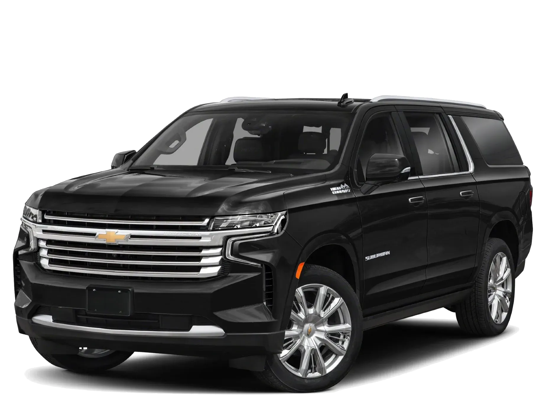 A black premium SUV is shown on a white background.