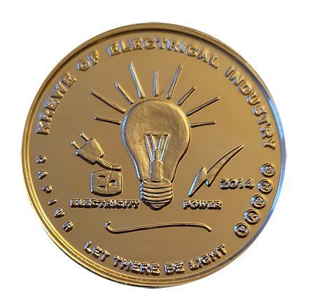 Electrical Industry gold colored coin