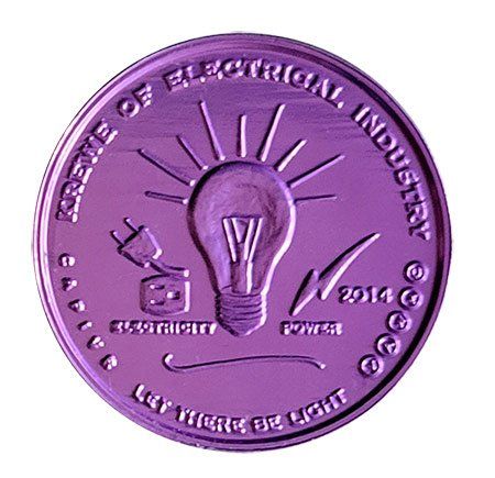 Electrical Industry purple colored coin