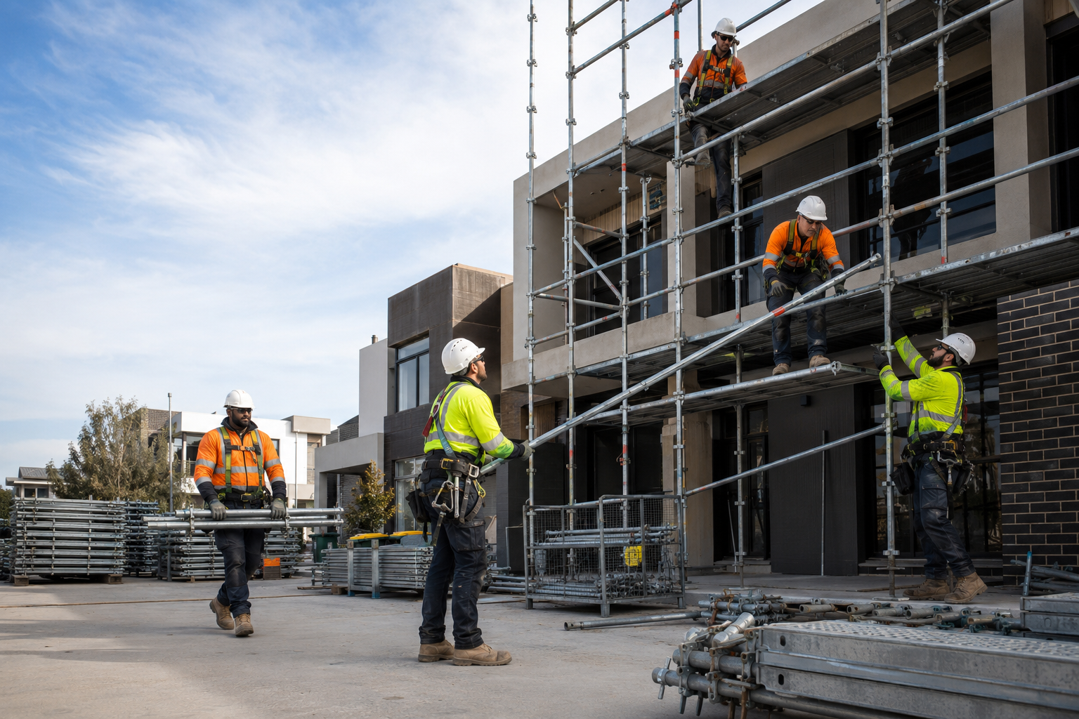 Scaffolding setup and dismantling