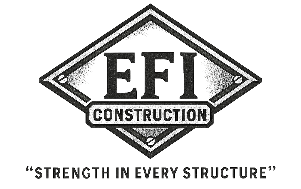 EFI Construction logo with the slogan “Strength in Every Structure”