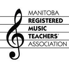 The logo for the manitoba registered music teachers association is a treble clef.