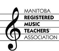 The logo for the manitoba registered music teachers association is a treble clef.