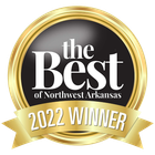 A badge that says the best of northwest arkansas 2022 winner