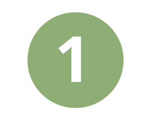 The number 1 is in a green circle on a white background.