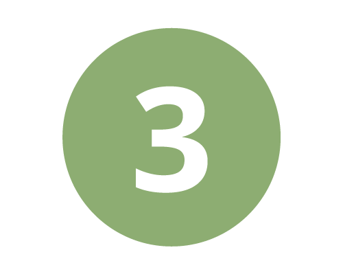 The number three is in a green circle on a white background.