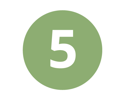 The number five is in a green circle on a white background.