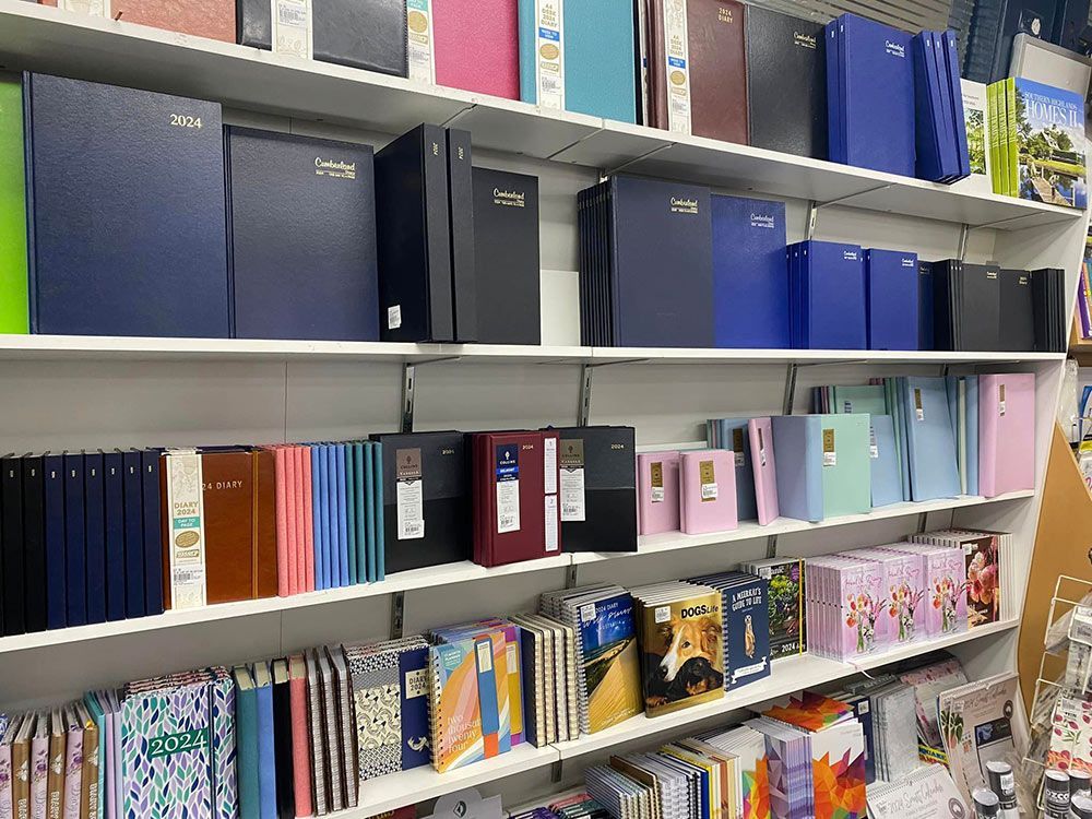 Shelf Filled with Diaries and Note Books — Local Newsagent in Moss Vale, NSW