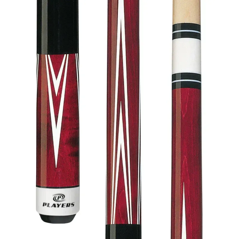 Players 4 Point Crimson Wrapless Cue C-801