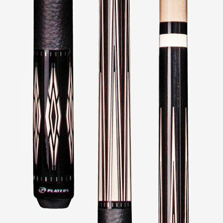 Players Black & Ivory Cue with Leatherette Wrap E2305