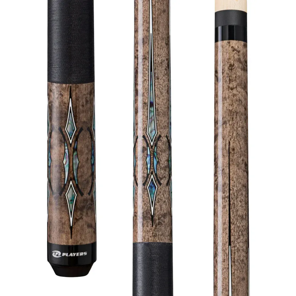 Players Light Grey Maple with Mother of Pearl Cue with Black Linen G4148