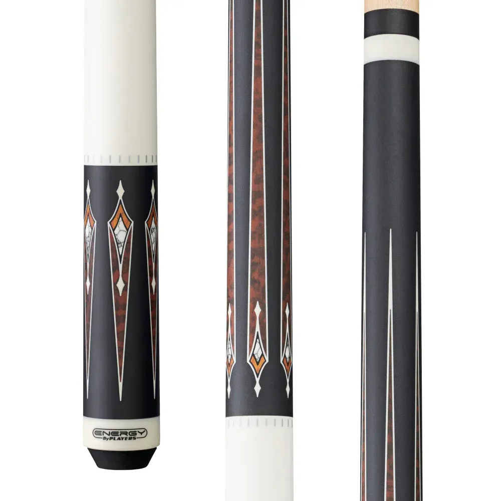Energy By Players Matte White/Black with Thuya Burl Wrapless Cue HC22