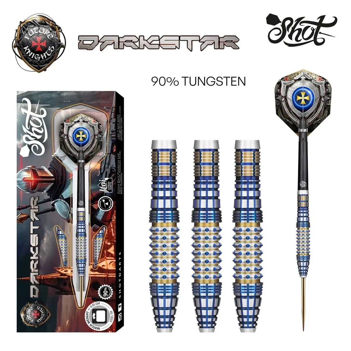 KSST | Future Knights Darkstar STEEL Tip Dart Set-90% Tungsten