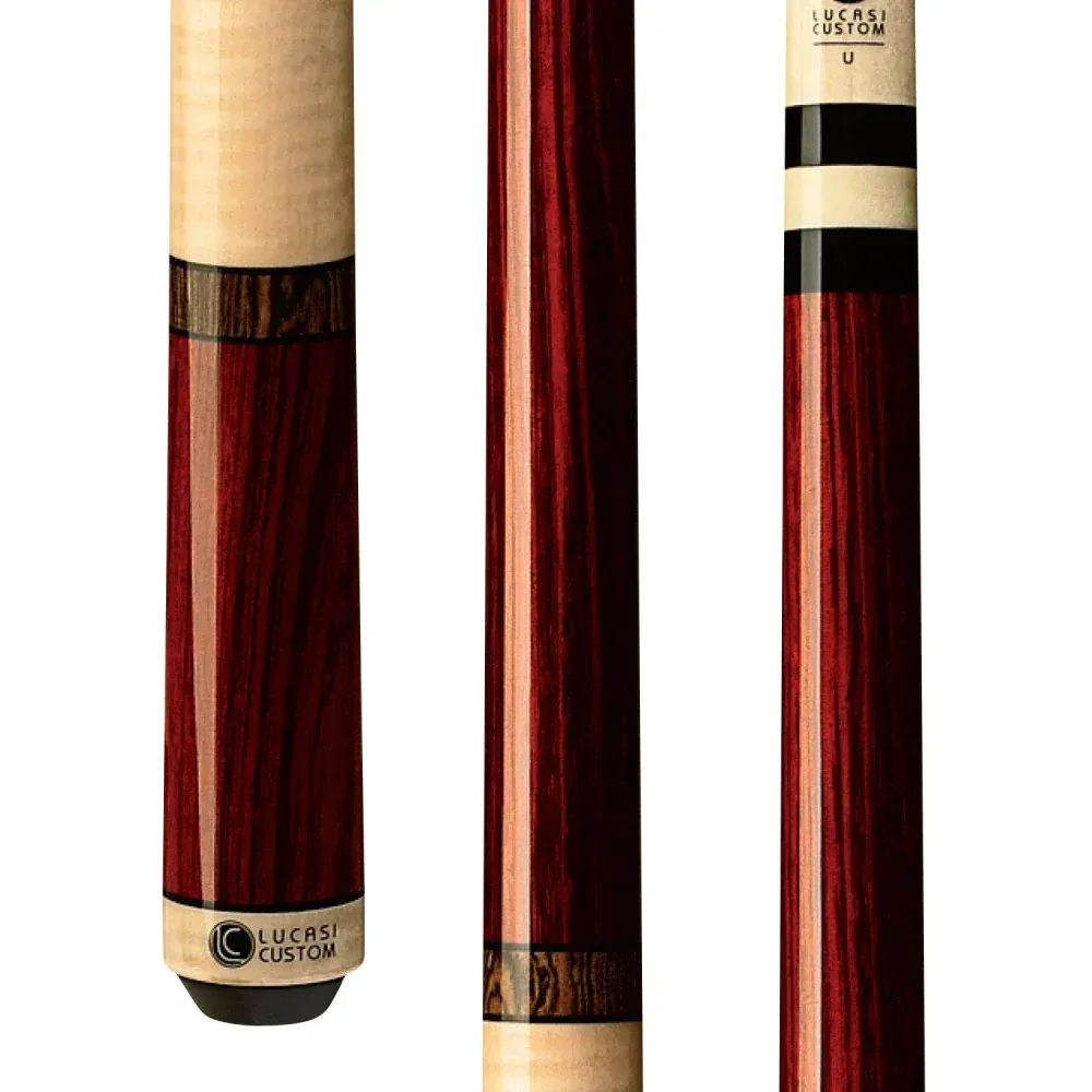 Lucasi Custom Exotic Rengas/Curly Maple Wrapless Cue LZC11