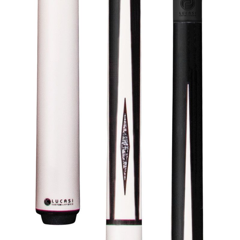 LUCASI LPSP Cue, White/Black Matte Finish - 12.5 Carbon Shaft