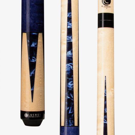 Lucasi Deep Blue Stained 4 Point Birdseye Cue LZC16