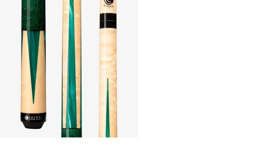 Lucasi Custom Emerald Stained & Natural Super Birdseye Wrapless Cue LZC18