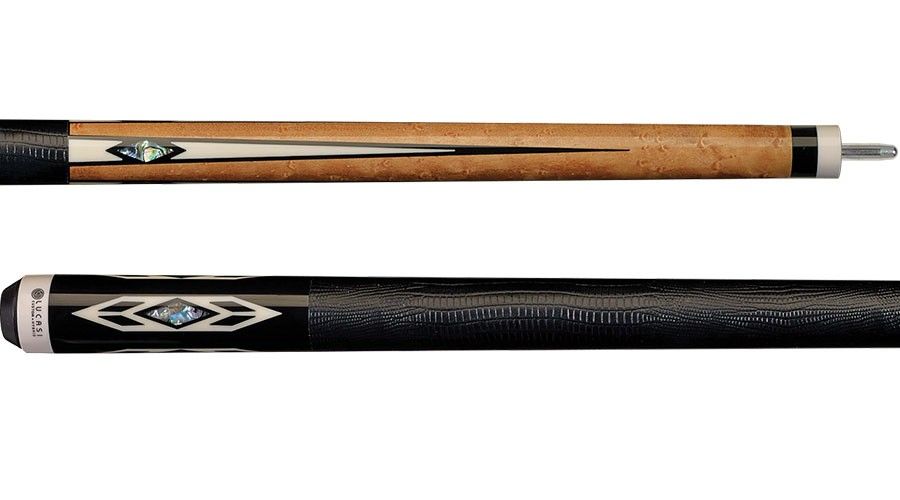 Lucasi Custom Antique Maple/Midnight Black Cue with Embossed Leather Wrap LZC24