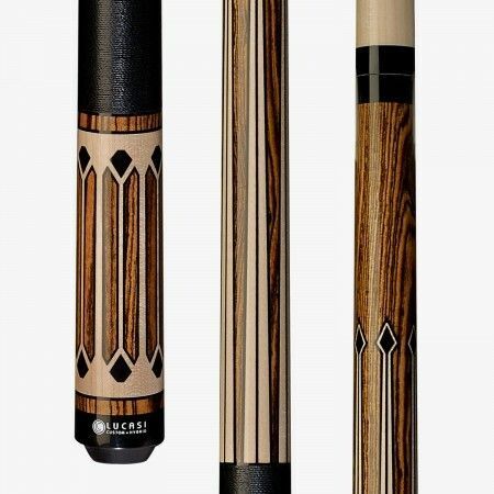 Lucasi Custom Exotic Bocote/Curly Maple & Black Cue with Black Linen Wrap LZC35