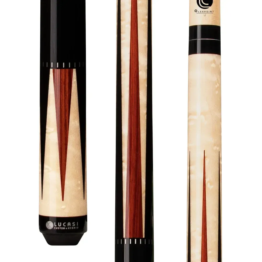 Lucasi Custom Black Onyx & Natural Birdseye/Cocobolo Wrapless Cue LZC41