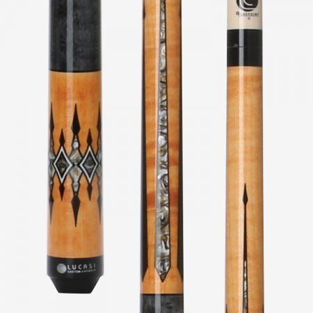 Lucasi Custom Grey Stained Birdseye & Natural/Lucite Grey Wrapless Cue LZC49