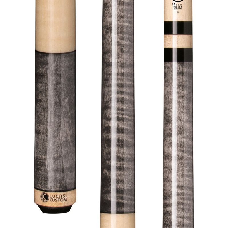 Lucasi Custom Grey Stained & Natural Birdseye Wrapless Cue LZC5