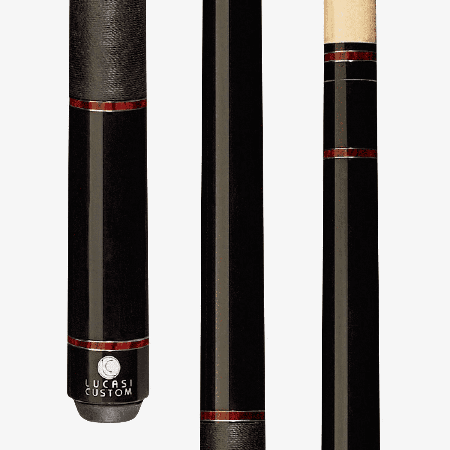 Lucasi Custom Midnight Black & Exotic Cocobolo Cue with Black Linen Wrap  LZD6
