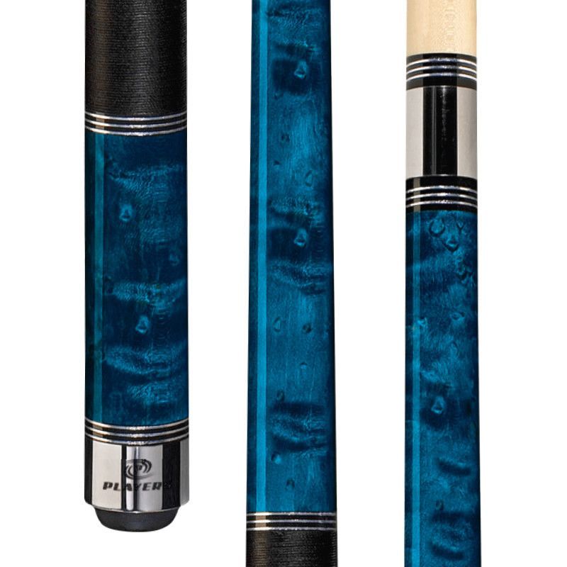 Players Blue Birdseye Cue with Black Linen Wrap C-955