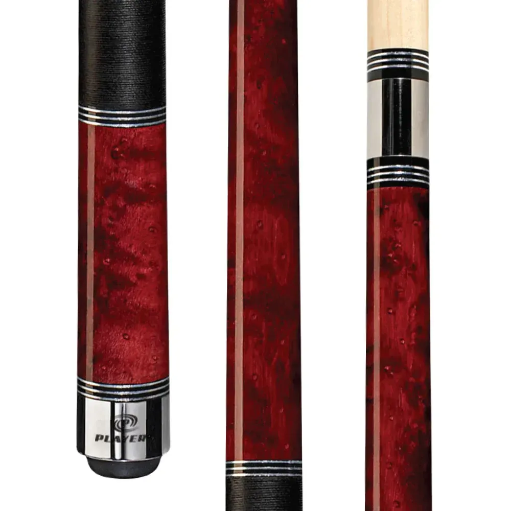 Players Crimson Birdseye Cue with Black Linen Wrap C-960