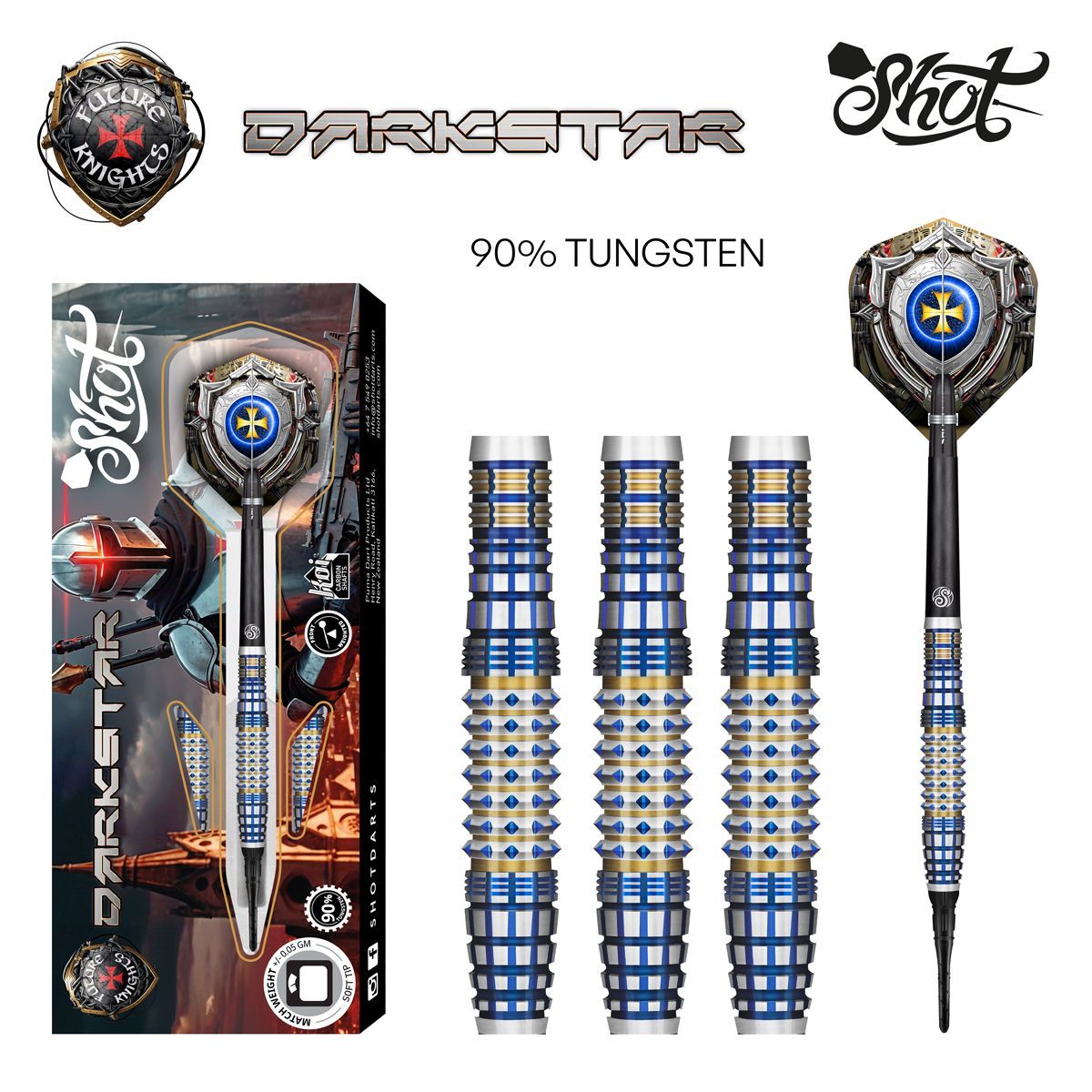 KSSF-20 | Future Knights Darkstar Soft Tip Dart Set-90% Tungsten