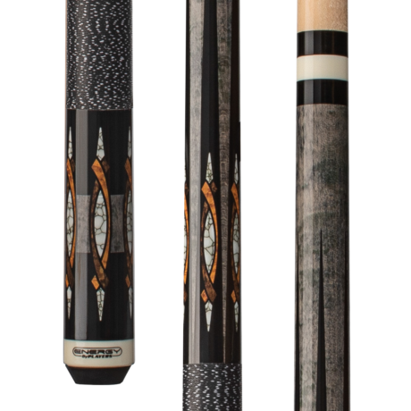 Energy By Players Grey Stained Maple Sneaky Pete Cue with Black/White Linen Wrap HC18
