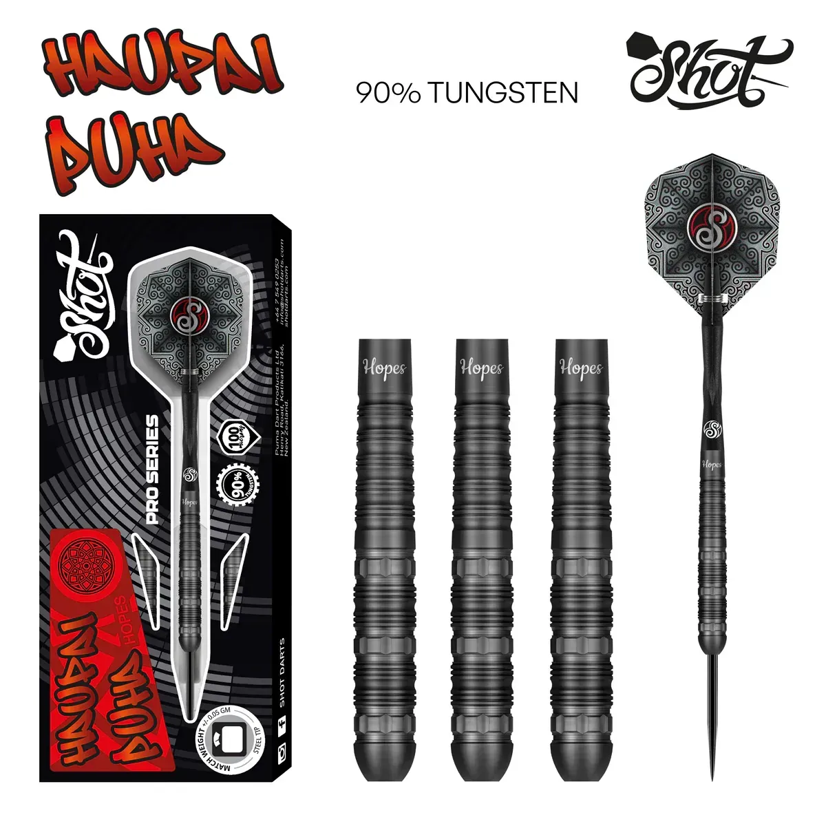 Shot Pro Series Haupai Puha 2.0 Steel Tip Darts HPST2 -24gram