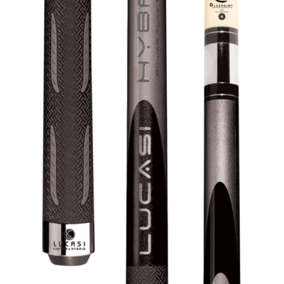 Lucasi Hybrid Black Mist & Metallic Silver Cue with Sport G5 Grip L-H40