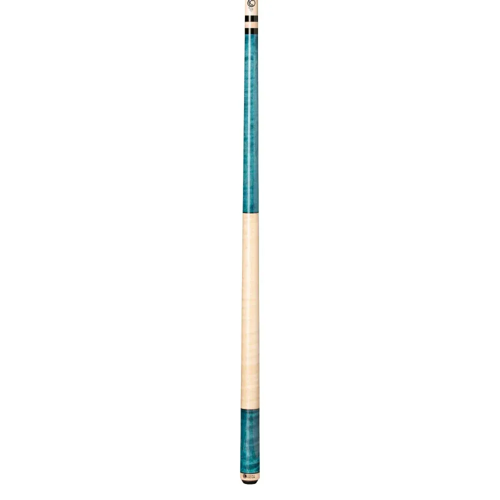 Lucasi Custom Teal Stained & Natural Birdseye Wrapless Cue  LZC3